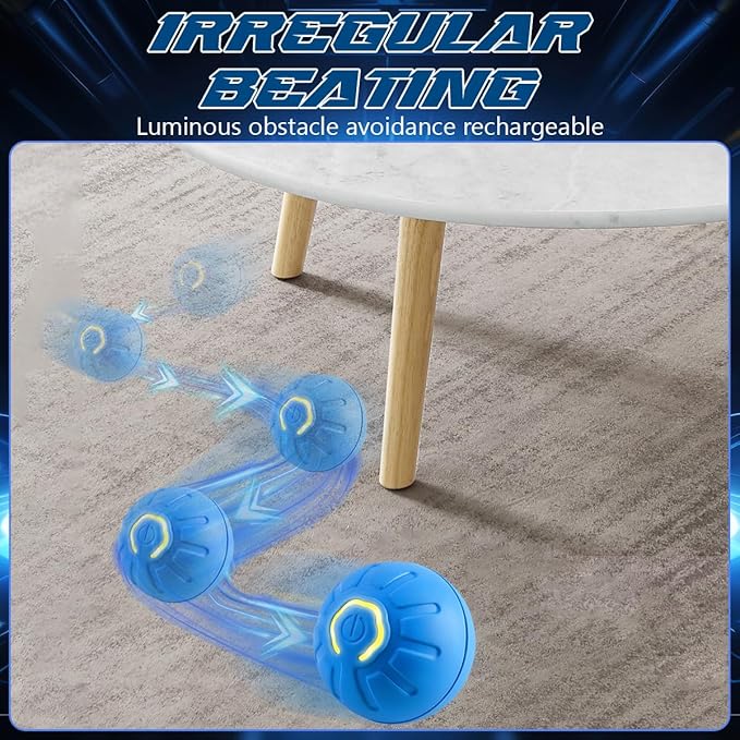 2 Pcs Shaky Ball Toy for Dogs,2025 New Shaky Dog Ball,Upgrad Interactive Dog Ball Automatic Moving Dog Toy Ball,USB Rechargeable Vibrating Dog Ball Remote Control Pet Ball for All Dogs(Orange+Blue)