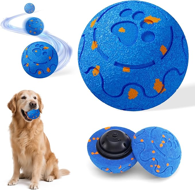 Self-Moving Dog Ball Interactive Dog Toy with Automatic Rolling, Bouncing & Vibration to Keep Dogs Entertained Chew-Proof & Waterproof for Small/Medium Breeds, O15-Blue