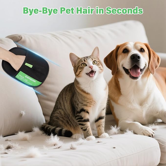 Pet-Hair-Removal-Glove Reusable Electrostatic-Gloves-Pet-Hair-Remover for Furniture, Couch, Carpet,Car Seat Pet-Hair-Remover-Tool for Dogs & Cats Hair Remover Mitt Pet-Double-Sided-Grooming-Glove 1Pcs