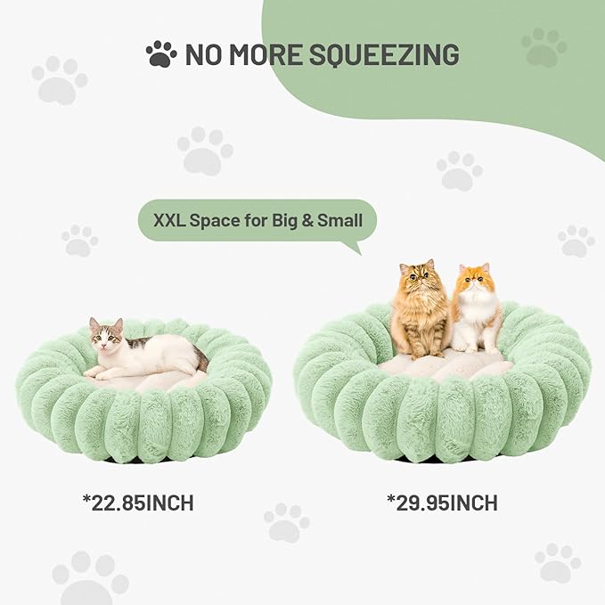 Fluffy Round Washable Flower Cat Couch Bed Cozy Donut Pet Bed Calming Cushion Dog Bed Mat for Medium Large Dog Indoor