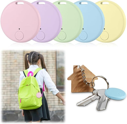 Konohan 5 Packs Portable GPS Tracking Mobile Tracking Anti Loss Smart Device Key Finder Locator GPS Finders Tracker Device for Pets Dog Cat Wallet Keychain Luggage, Alarm Reminder (Macaron Color)