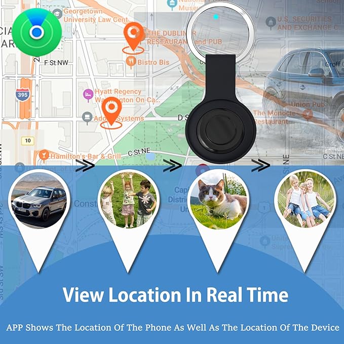 GPS Tracker for Vehicles, Cars, Pets, Kids & Valuables – No SIM Card, No Subscription – Real-Time Global Tracking Device – Compatible with iOS & Android