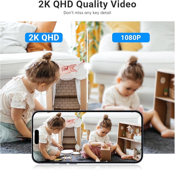 Security Camera Indoor Cam-2K 360° WiFi Cameras for Home Security,Pan & Tilt,Pet/Dog/Baby Camera with Phone app,2-Way Audio,Night Vision,24/7 Cloud & Micro SD Card Storage 1 Pack