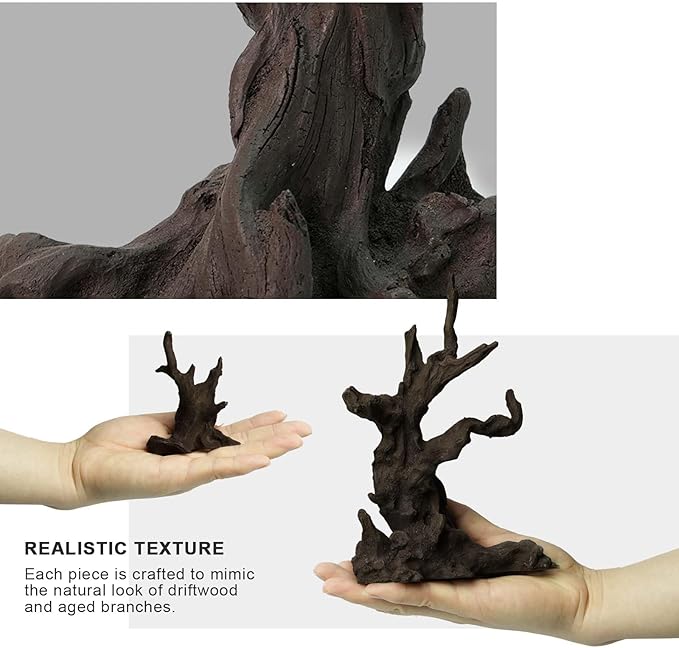 FZONE Resin Aquarium Driftwood, Aquarium Tree Decoration for Nano Aquascaping and Hardscape