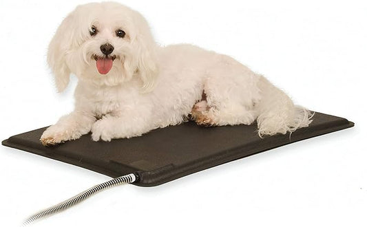 K&H Pet Products Lectro-Kennel Outdoor Heated Pad with Free Cover Black Small 12 X 18 Inches