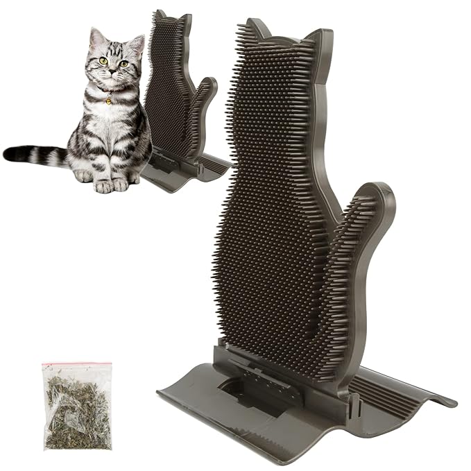 Cat Massage Brush, Cat Itching Toy Brush, Self Groomer to Reduce Cat's Anxiety and Shedding with Easy Installation for Cats with Long or Short, Suitable for Kittens and Puppies