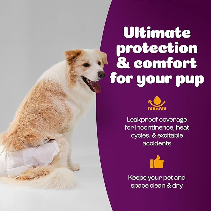 Inspire Pet Care Dog Diapers Female Dogs | Bulk Value Doggie Incontinence, Accidents, for Heat, Pee or Period and Housebreaking (X-Large (28 Count))