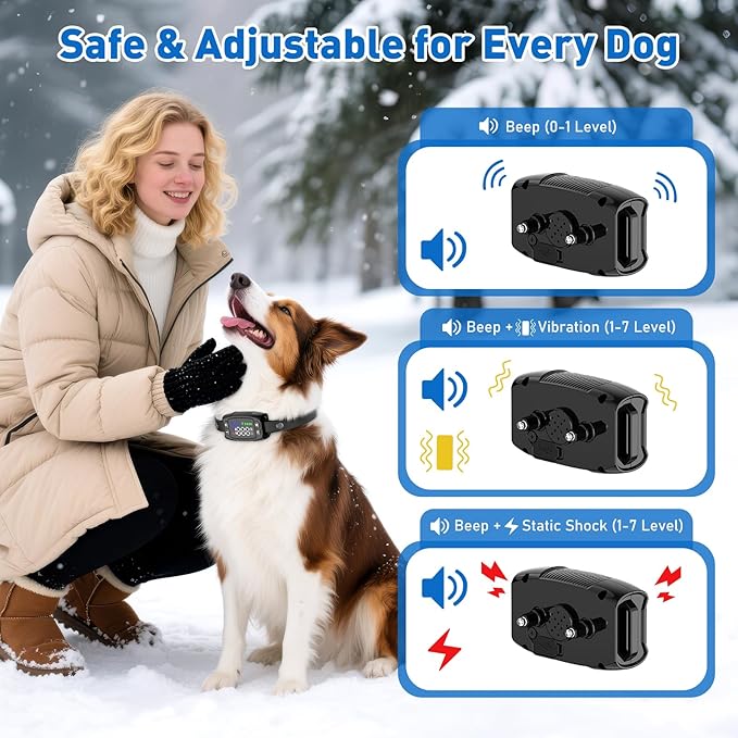 GPS Wireless Dog Fence, Electric Fence for Dogs, Pet Containment System with 3 Warning Modes, 33-1000 Yards Range, Boundary Collar for Pets Over 20 Lbs/ IPX7 Waterproof