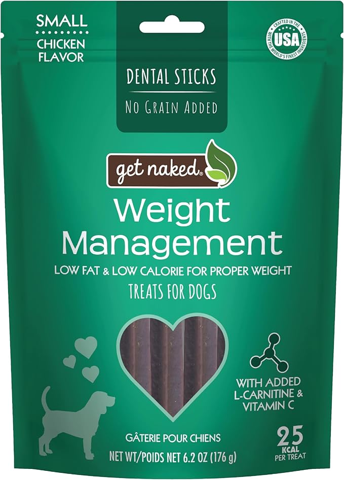 Get Naked Grain Free 1 Pouch 6.2 Oz Weight Management Dental Chew Sticks, Small
