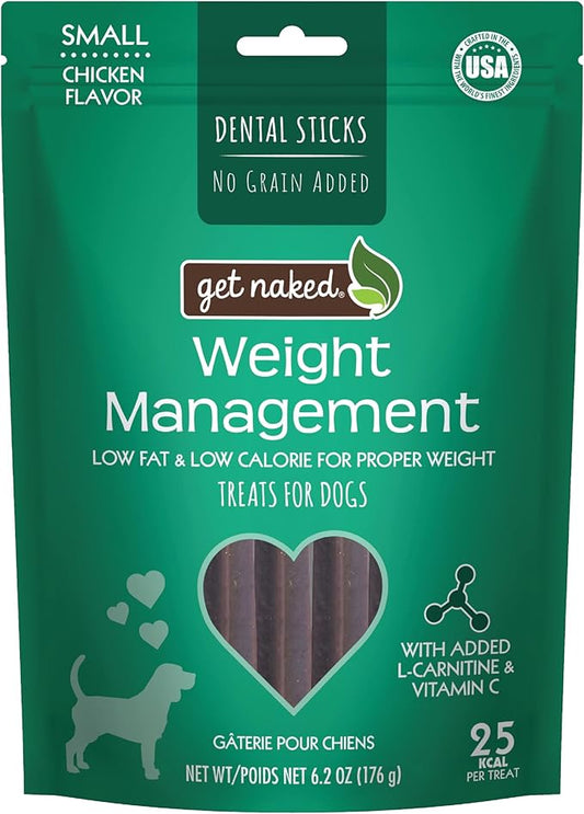 Get Naked Grain Free 1 Pouch 6.2 Oz Weight Management Dental Chew Sticks, Small
