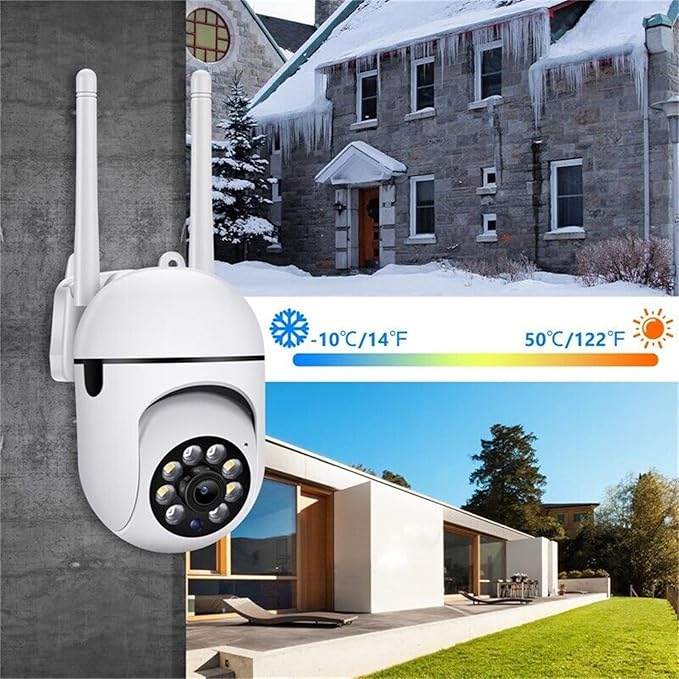 Outdoor Security Cameras, 2.4GHz & 5G WiFi Cameras for Home Security, 1080P Dome Surveillance Cameras 360° View, Waterproof Security Camera with Motion Detection, 2-Way Audio (2PCS)