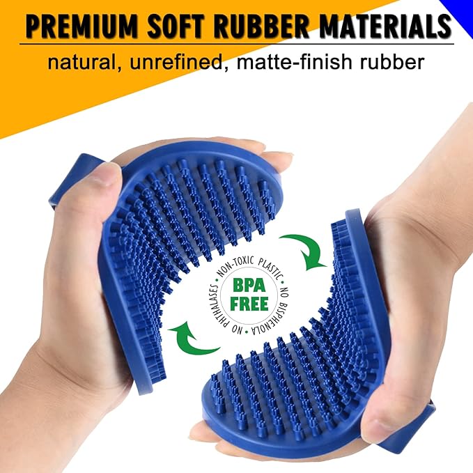 Dog Grooming Brush, Dog Shampoo Bath Brush Shedding Soothing Massage Rubber Comb for Long Short Haired Dogs and Cats 2pcs
