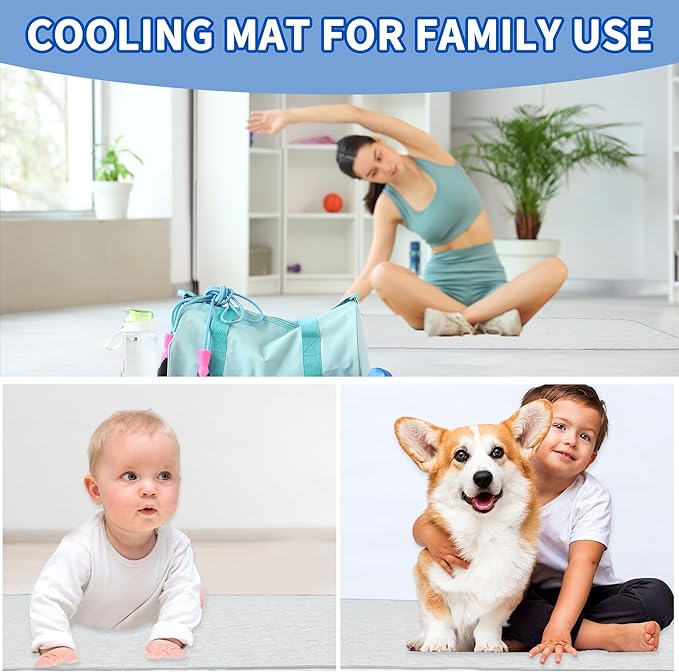 Dog Cooling Mat, Durable Machine Washable Pets Cool Pad, XX-Large, Grey