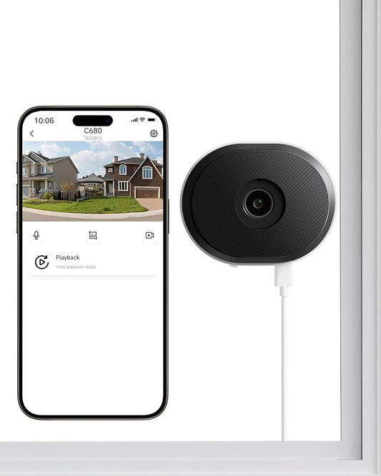 ZOSI C680 2K Window Security Camera with Full Color Night Vision, 3MP Indoor Plug-in WiFi Camera for Home Security, AI Human Vehicle Detection, 2.4/5GHz WiFi, 24/7 Recording, 2 Way Talk, Easy Install