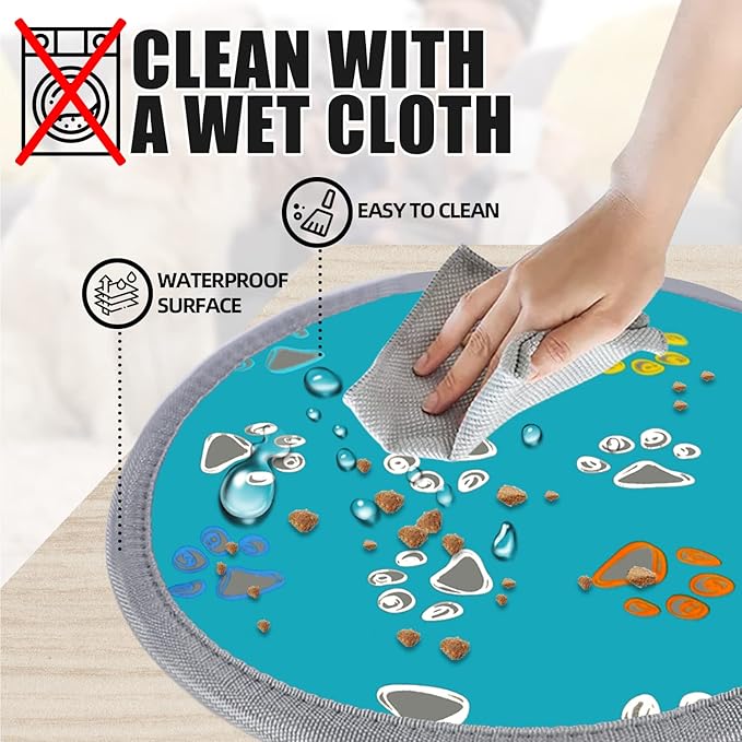 furrybaby Pet Heating Pad, Waterproof Dog Heating Pad Mat for Cat with Durable Anti-Bite Tube Indoor for Puppies Dogs Cats (1 Pack Green, Round 12in, Temp Adjustable)