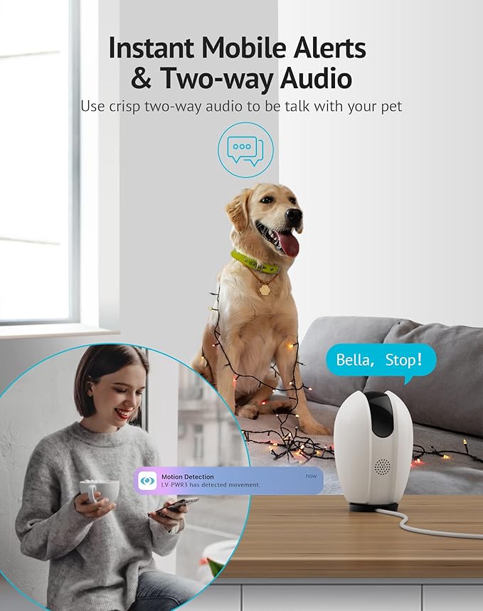 LaView Pan/Tilt Security Camera for Baby Monitor with Phone App (2 Pack+2 32GB SD Cards), 1080P WiFi Pet Camera Indoor, 360° Home Security Camera with Motion & Sound Detection, Two-Way Audio