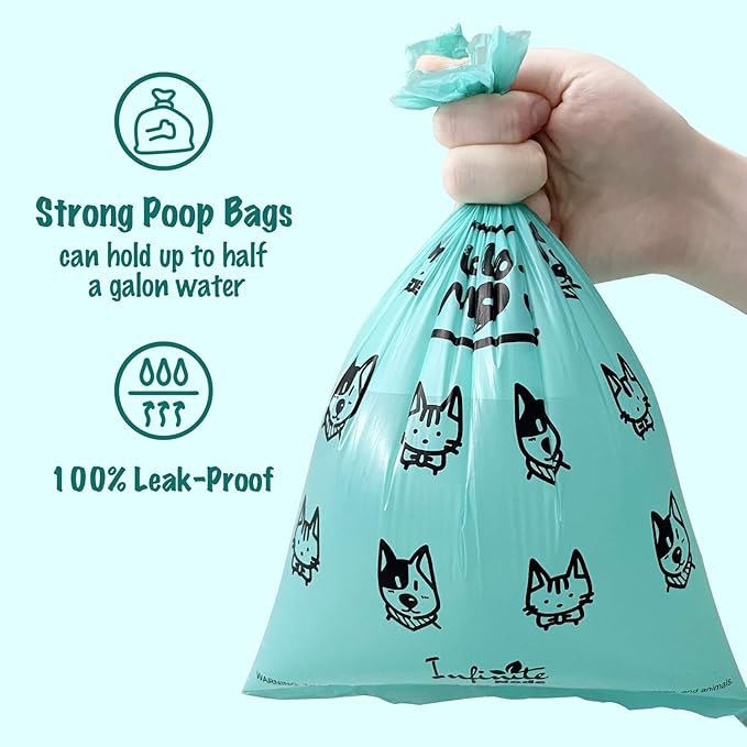 Dog Poop Bags, Extra Thick and Strong Pet Poop Bags for Dog Walking and Traveling, Premium Leak-Proof Pet Waste Bags for Small Medium Large Dogs and Cats (Blue, 240 Bags)