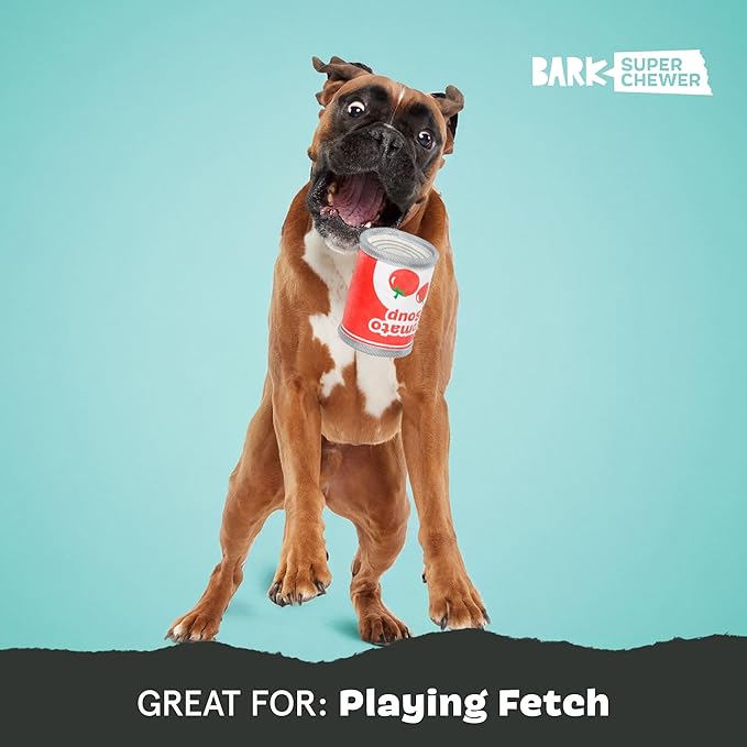 Barkbox Tomutto Soup Dog Toy for Large Super Chewers – Durable with Hidden Surprise Toy Inside for Extra Fun and Engaging Playtime