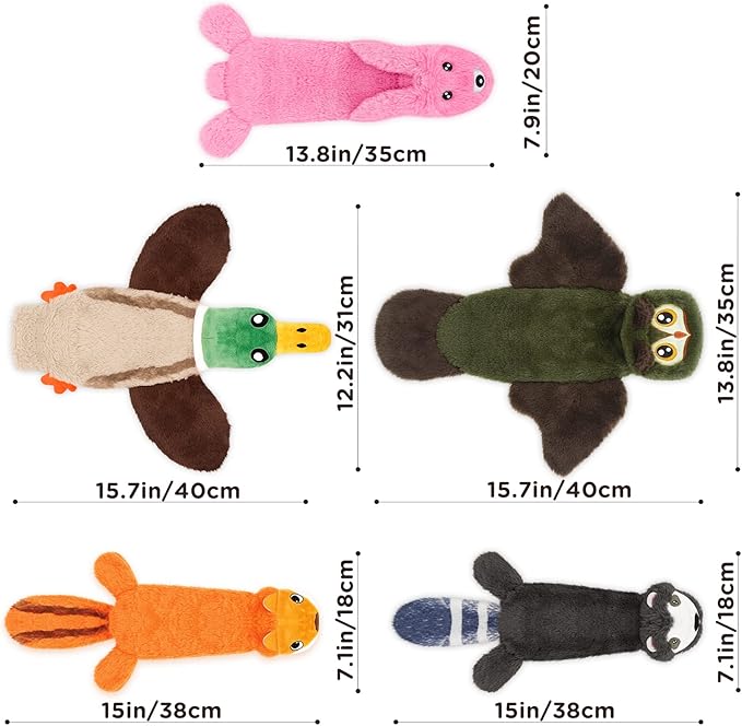 FIREOR Dog Squeak Toys, No Stuffing Plush Crinkle Water Bottle Dogs Chew Toy for Small Medium Large Breed Chewer Squeaky Tough Durable Puppy Teething Chewing Interactive Keep Them Busy Birthday Gifts