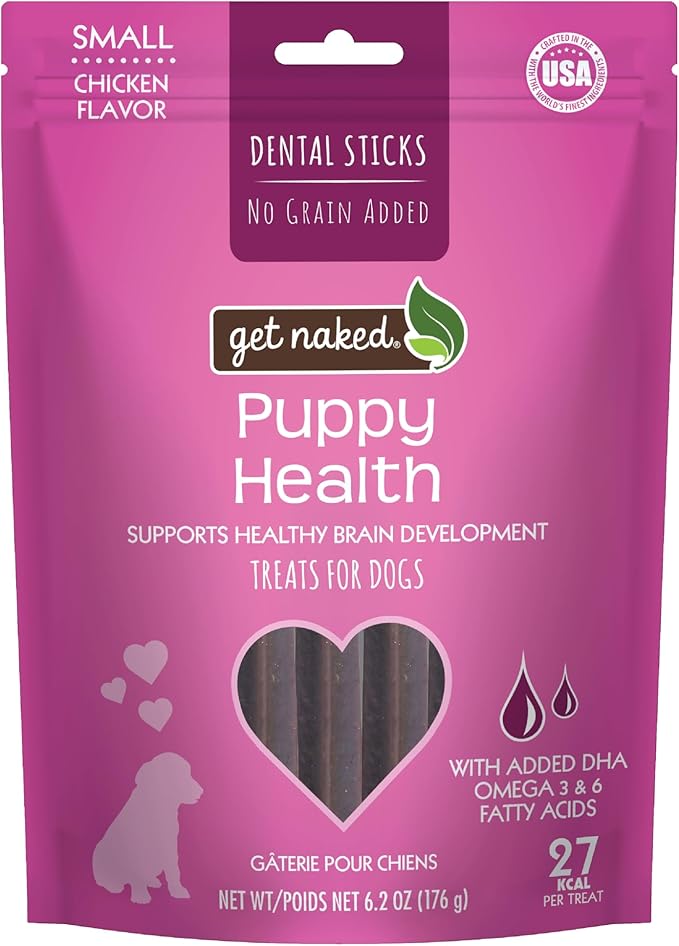 Get Naked Grain Free 1 Pouch 6.2 Oz Puppy Health Dental Chew Sticks, Small