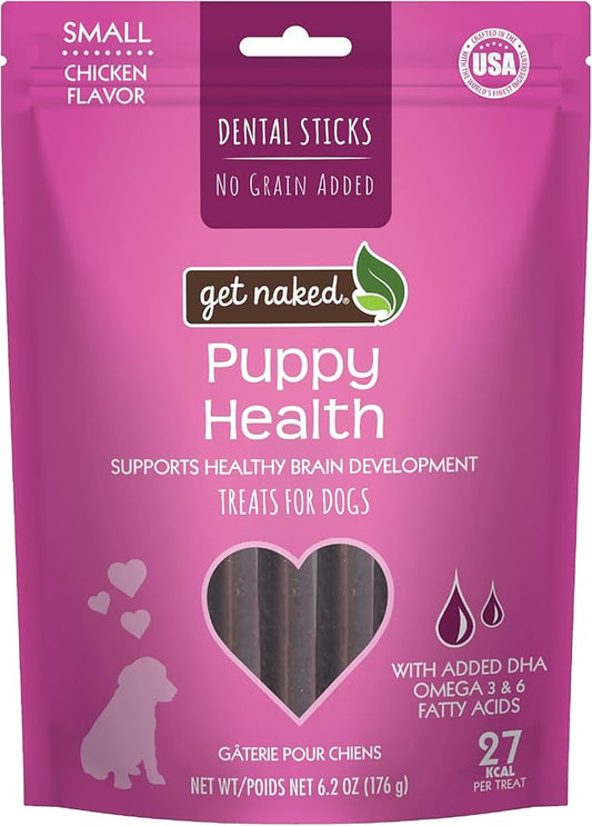Get Naked Grain Free 1 Pouch 6.2 Oz Puppy Health Dental Chew Sticks, Small