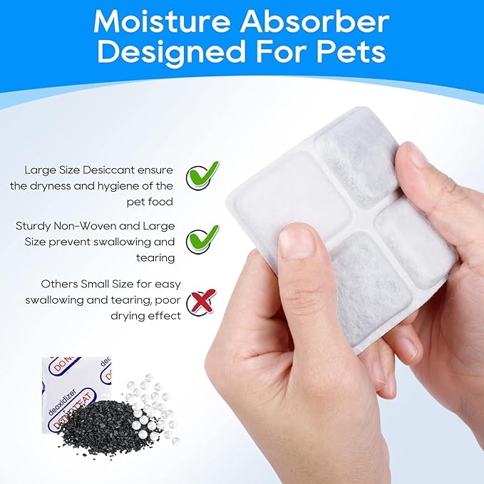 16 Pack Pet Food Desiccant Bag Compatible with Petlibro Automatic Cat Dog Feeders, PLAF001, PLAF002, PLAF101, PLAF005, PLAF006, Upgrade Packets Keep Pet Food Dry and Fresh