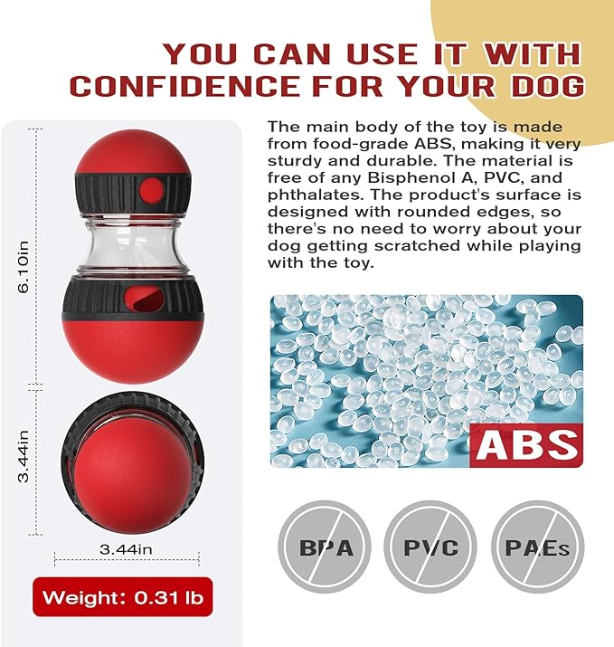 Interactive Treat Dispensing Toys for Smart Puppy Middle Dogs to Keep Them Busy, Cognitive Enrichment Dog Puzzle Slow Feeder Ball Toy (Feeder Toy 1pcs)