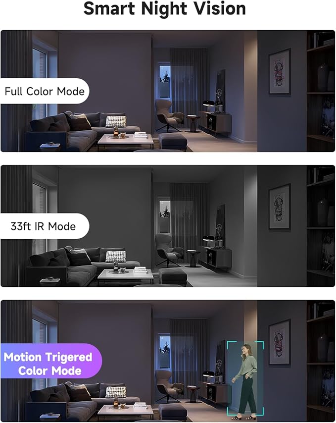 2K Pet Camera Indoor WiFi, Smart Dog Camera with Phone App, Night Vision, Motion Alerts, 2-Way Audio, 2.4G/5G, Compatible with Alexa