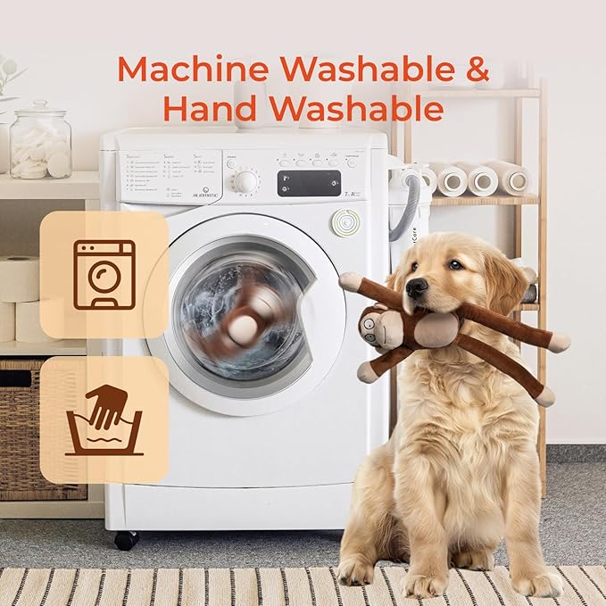 Dog Toy with Crinkle Paper & Squeaker Durable Plush Tug of War Dog Toys Interactive Soft Puppy Toy for Small Medium & Large Dogs to Keep Them Busy