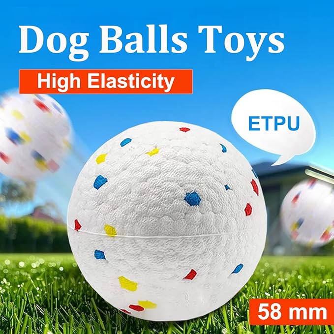4PCS 2.3" ETPU Dog Fetch Balls for Upgrade Automatic Dog Toy Ball Launchers, Relieves Anxiety, Breeds Chew Toys for Teething, Interactive Pet Tennis Balls Toy for Small and Medium Puppy