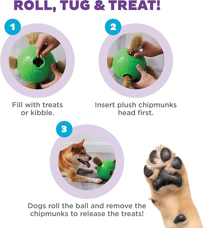 Outward Hound by Nina Ottosson Dog Snuffle N' Treat Ball Puzzle, Level 2 Intermediate, Green, Large