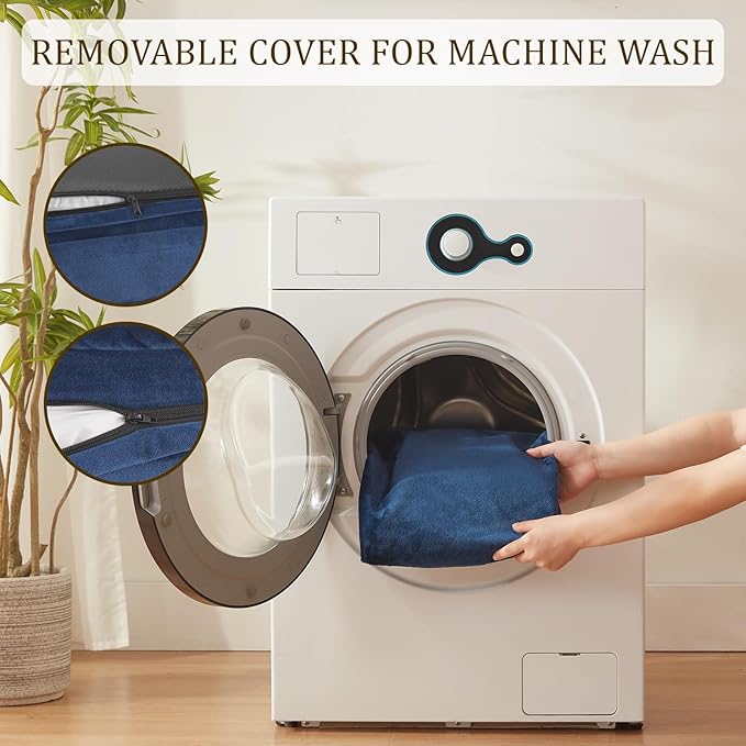 Bedfolks Orthopedic Dog Bed, Big Waterproof Dog Sofa Bed for Large Dogs, Egg Foam Pet Couch Bed with Removable Washable Cover and Nonslip Bottom, Navy Blue