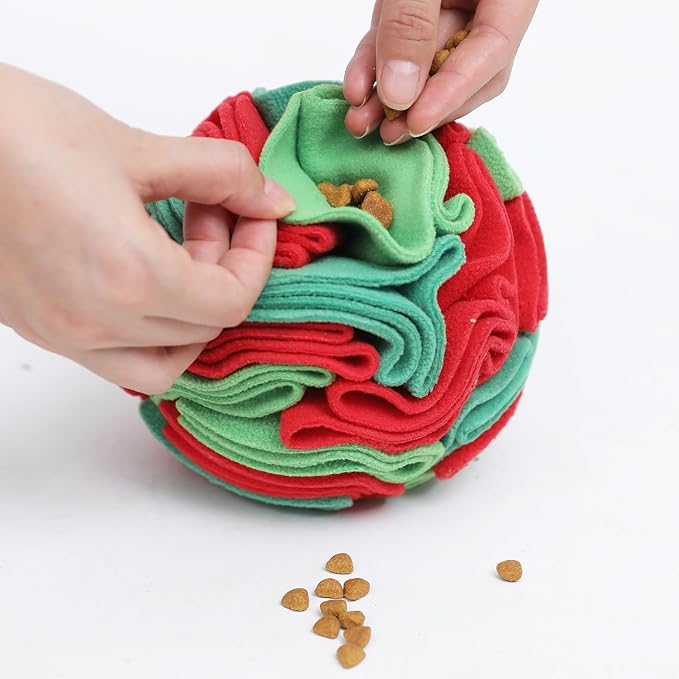 Snuffle Ball for Dogs - Interactive Dog Toys to Keep Them Busy, Dog Puzzle Toy with Soft Fabric for Small, Medium, Large Dogs Daily Companionship, Training Reward Gift