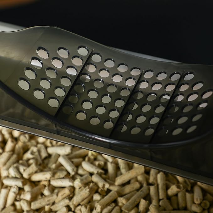 PawHut Hooded Cat Litter Box with Kitty Litter Mat, Kitty Litter Pan with Odor Control, Easy-Clean Pull-Out Drawer, Handle, Scoop, Gray