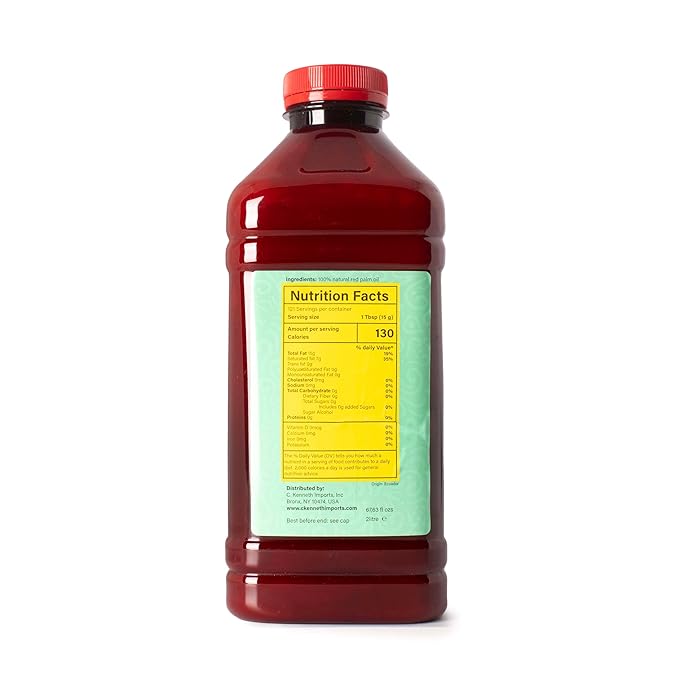 Ghana Heritage 100% Red Palm Oil 67.63 Fl Oz – Pure Red Palm Oil for Cooking – Natural African Palm Fruit Oil, Authentic Pure Red Oil for Stews, Sauces, and More, 2 Liter Bottle