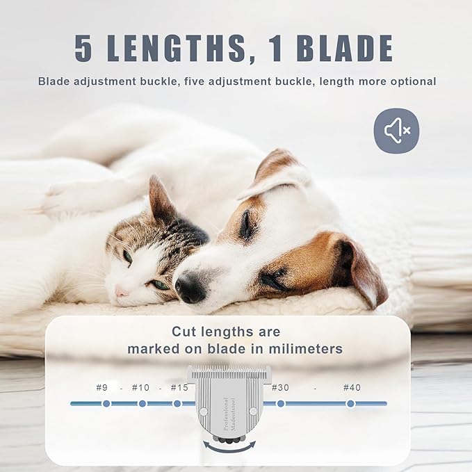 5 in 1 Fine Replacement Blades Compatible with Wahl Bravura Clipper Chromado，Creativa，Figura Dog Clippers for Dogs Grooming （for Larger Animals）