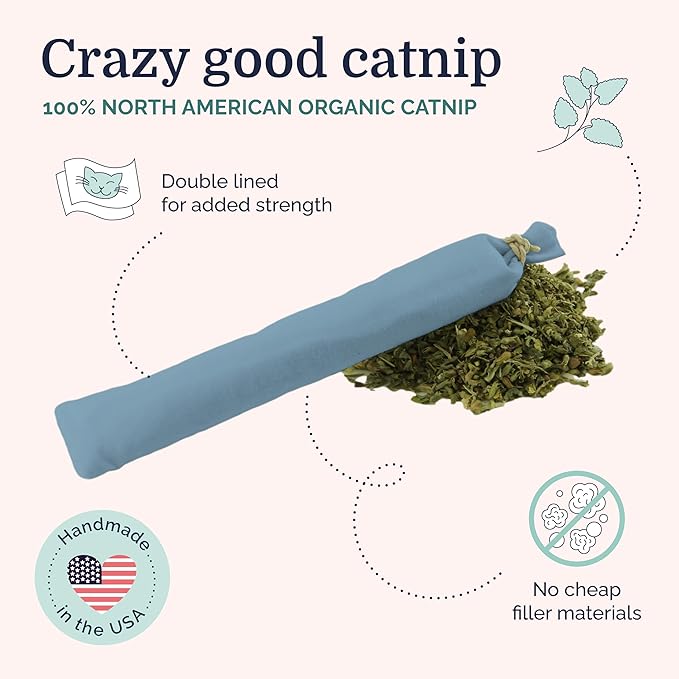 Hepper Stick Catnip Kicker - Organic American Catnip Bag, Minimalist Cat Toys for Indoor Cats