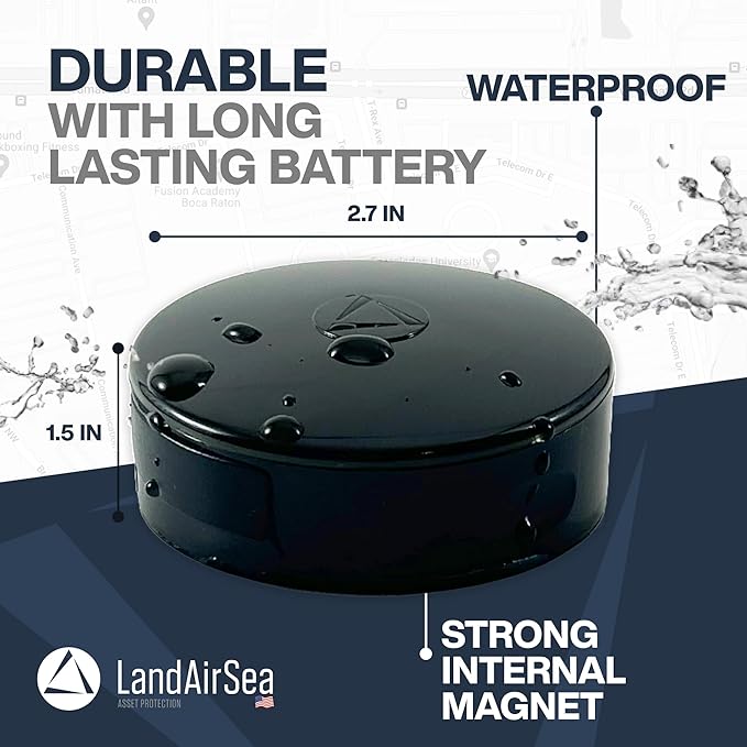 LandAirSea Overdrive GPS Tracker — Extended Life Battery, Magnetic, and Waterproof. Commercial GPS Tracker for Vehicles, Trailers, Equipment, and Assets. Real-Time Global Tracking.