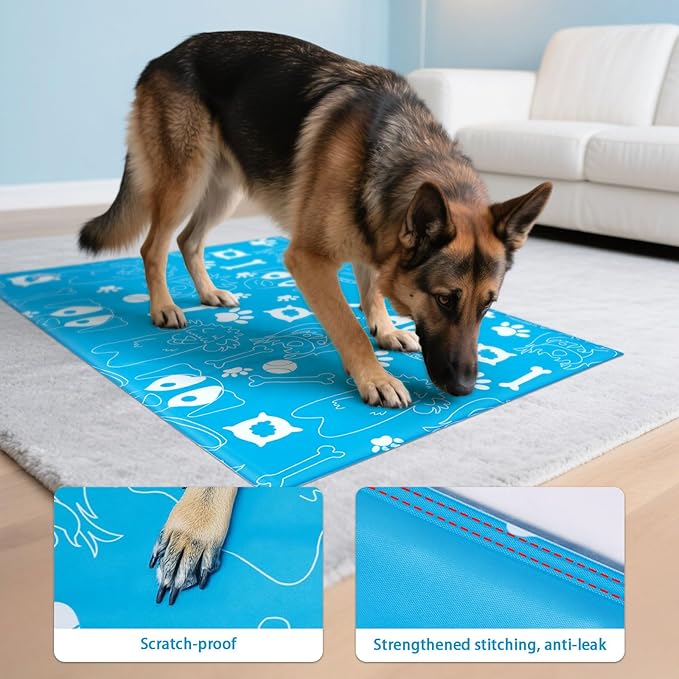 Ownpets Dog Cooling Mat, X-Large 43" x 27" Instant Cooling Pet Pad, Thickened Portable Pet Cool Pad for Dogs and Cats, Leakproof Water-Filled Summer Relief Mat for Crate, Floor, Car, Outdoor