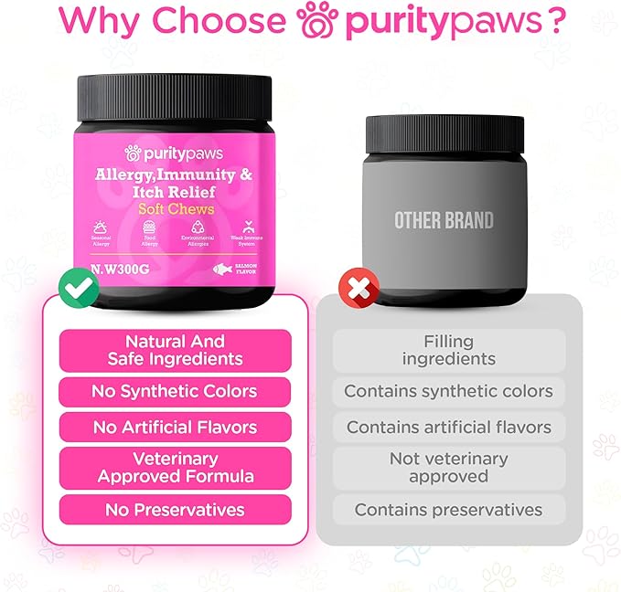 Itch & Immunity Treats – Dog Itchy Skin Relief for Paws, Skin, Eyes & Ears – Reduces Scratching & Licking – Seasonal Allergy Support for Any Dog Size (120 Count)