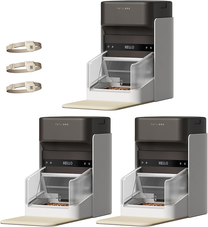 PETLIBRO RFID Automatic Cat Feeder, Collar Tag Activated Personal Meals, 5G Wi-Fi Multiple Cats Feeder for 3 Cats, App Control Cat Food Dispenser for Pets with Different Diets