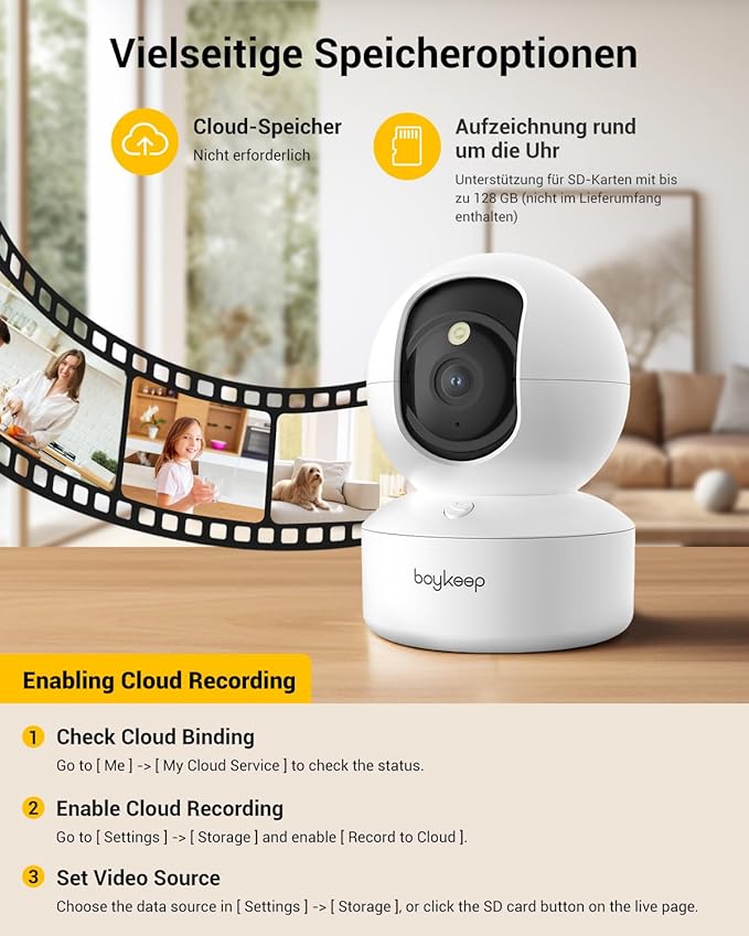 Indoor Camera - 2K Pet Camera 5G/2.4GHz WiFi for Baby Monitor with Phone App, 360° Pan & Tilt, 2-Way Audio, Night Vision, with 64G TF Card, K30