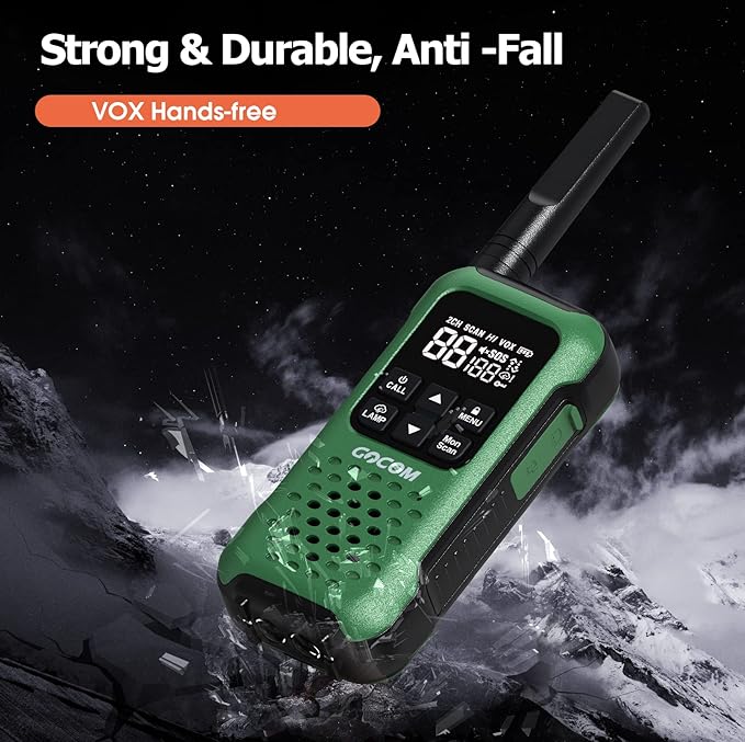 G9 IP67 Waterproof Two Way Radios, 2 Way radios Outdoor Adventure NOAA Weather Alert & SOS Emergency Lamp Adult Walkie Talkies Long Range Rechargeable (G9 - Suitcase 4 Pack)