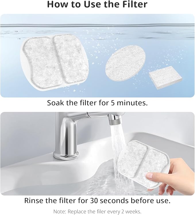 Large Dog Water Filter Replacement Compatible with 7L/230oz/1.8G Stainless Steel Pet Water Fountain Cat Pet Water Fountain Filters (8+8+8)