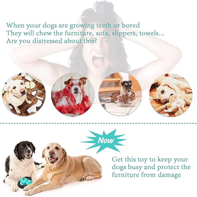 Dog Toys for Aggressive Chewers, Indestructible Dog Chew Toy for Medium Large Dogs, Milk Flavor Squeaky Tough Dog Toys to Keep Them Busy