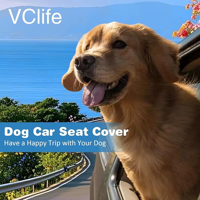 VClife Dog Bed Mat for Car, Anti Slip Pet Bed Travel Pad Comfortable Furry Dog Car Seat Cover for Backseat Extender, Washable Pet Cushion Bed Mat for Indoors & Outdoors (Brown, 51"×23.6")