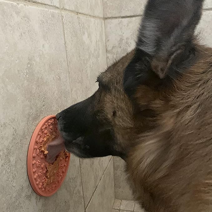 Jalousie Dog Puzzle Balls Cat Treat Dispensing Balls Non-Toxic Natural Rubber Pup Chew Toys for Puppy Pet Dog Teething Puzzle Playing Treat Dispenser Rope (3 Lick Mat + 1 Treat Ball)