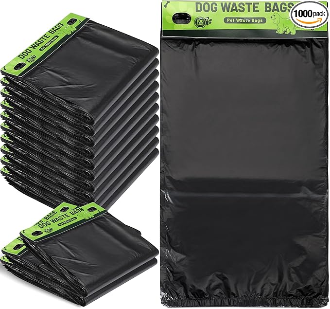 Ireer 1000 Pcs Header Bag Bulk Dog Pet Waste Bags Bulk Poop LeakProof Easy Single Pull Bags for Poop Dog Station Fit Hang Hole Dispenser Pet Waste Bag for Home Outdoor