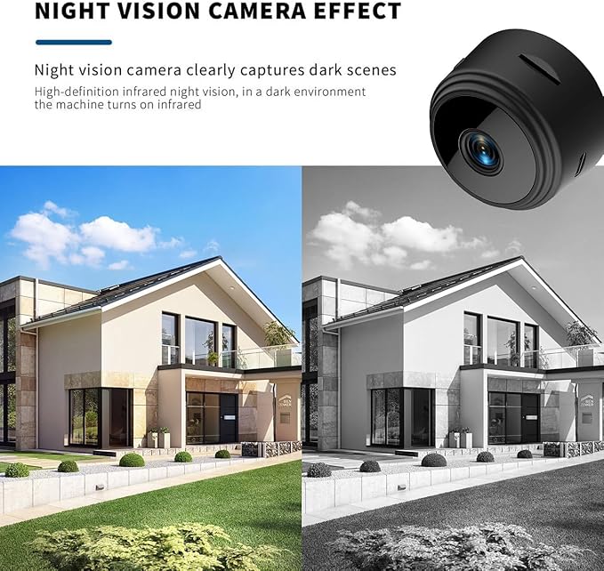 Hidden Cameras - Spy Cam - WiFi 1080P HD Camera with Motion Detection and Night Vision, Phone App Alerts for Indoor/Outdoor Wireless Surveillance, Baby,Car & Pet Monitoring Black (Exclude SD Card)