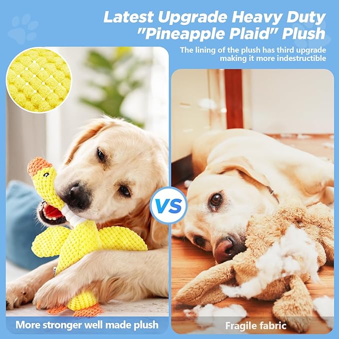 Vitscan Durable Dog Toys for Small Large Dogs, Dog Chew Toy for Aggressive Chewers, Tough Squeaky Interactive Dogs Toys for Puppies Plush Puppy Toys Goose Pet Toy Puppy Chew Toys for Teething